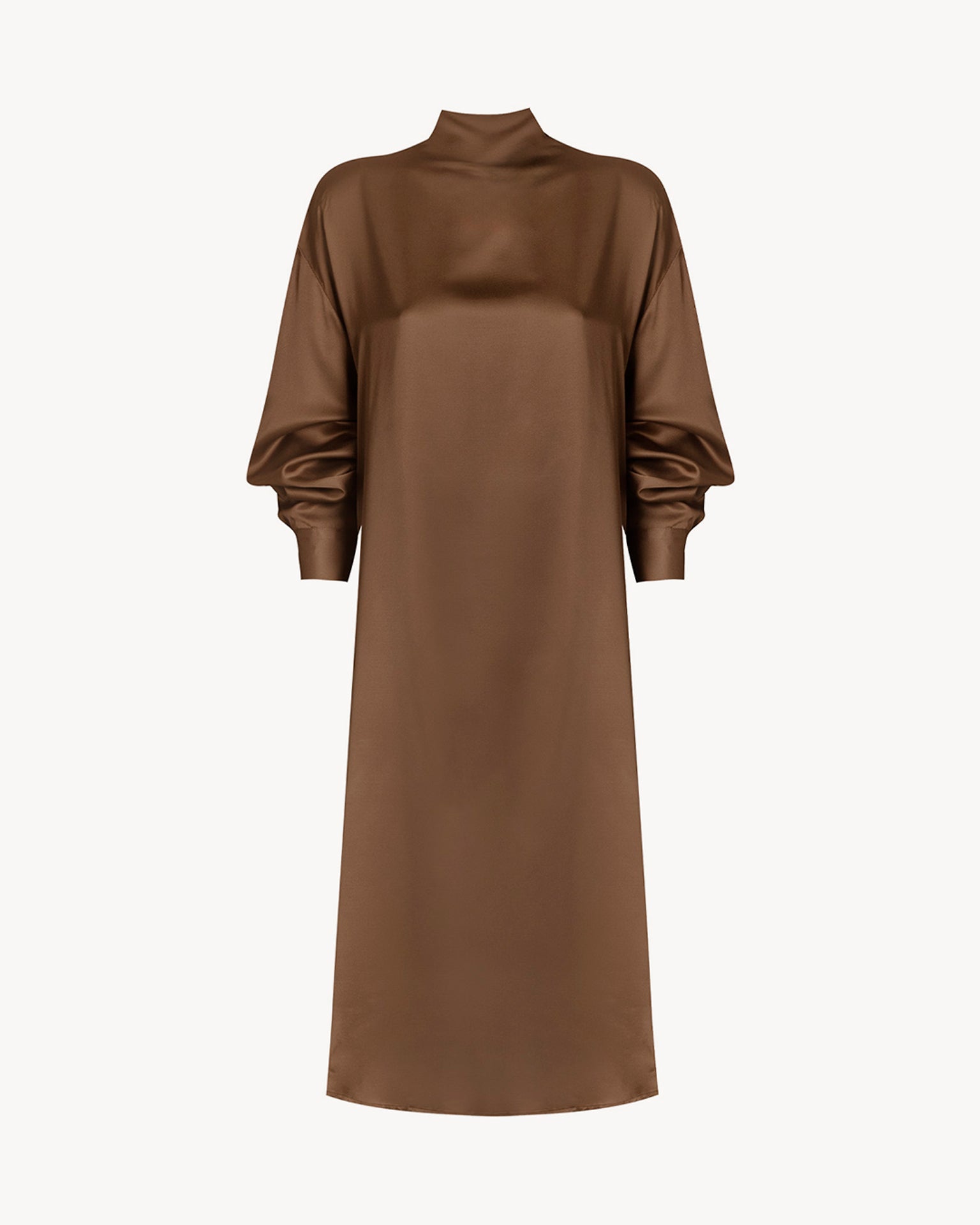 The Farah Dress Satin Kaki