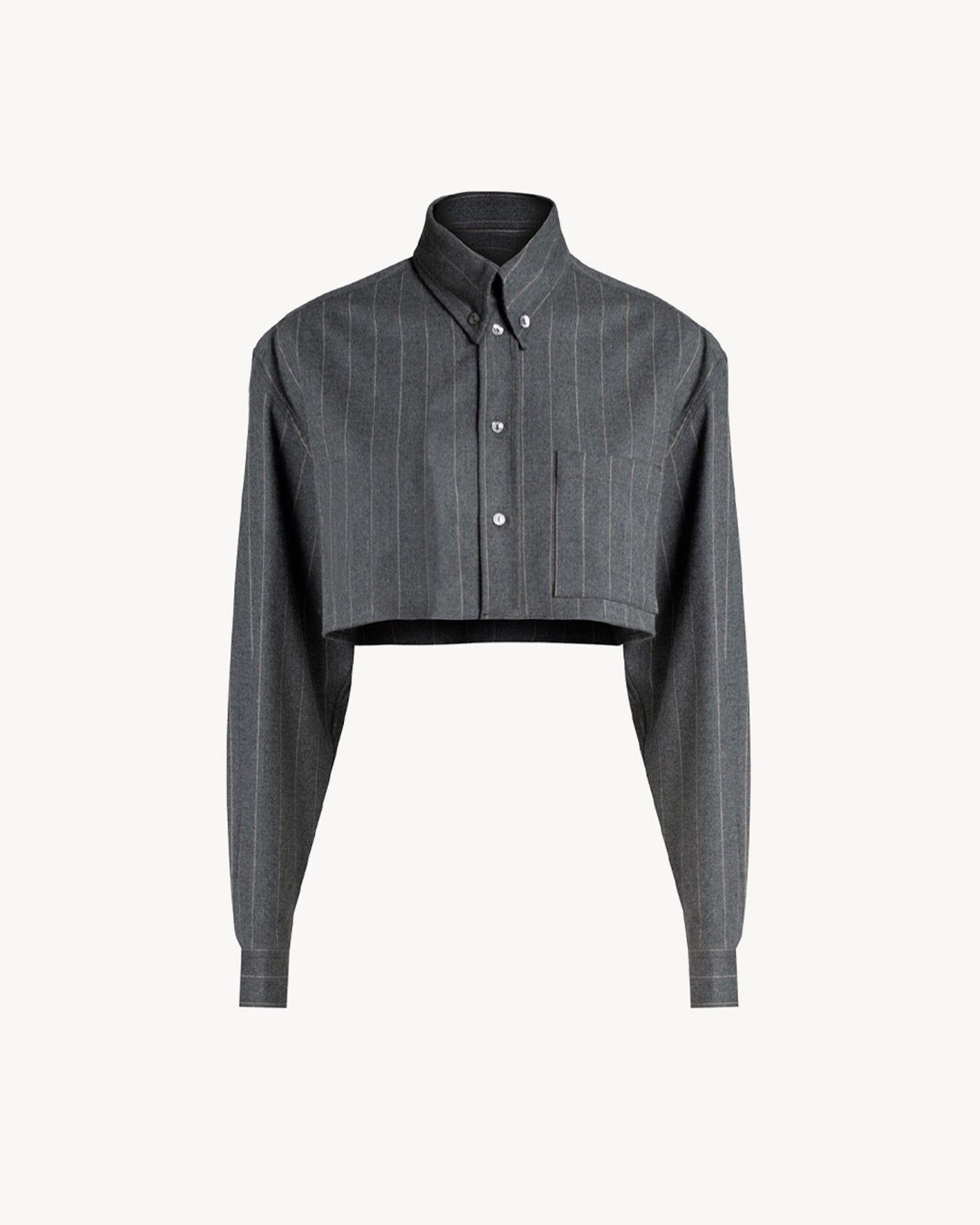 The Maia Crop Wool Stripe Grey