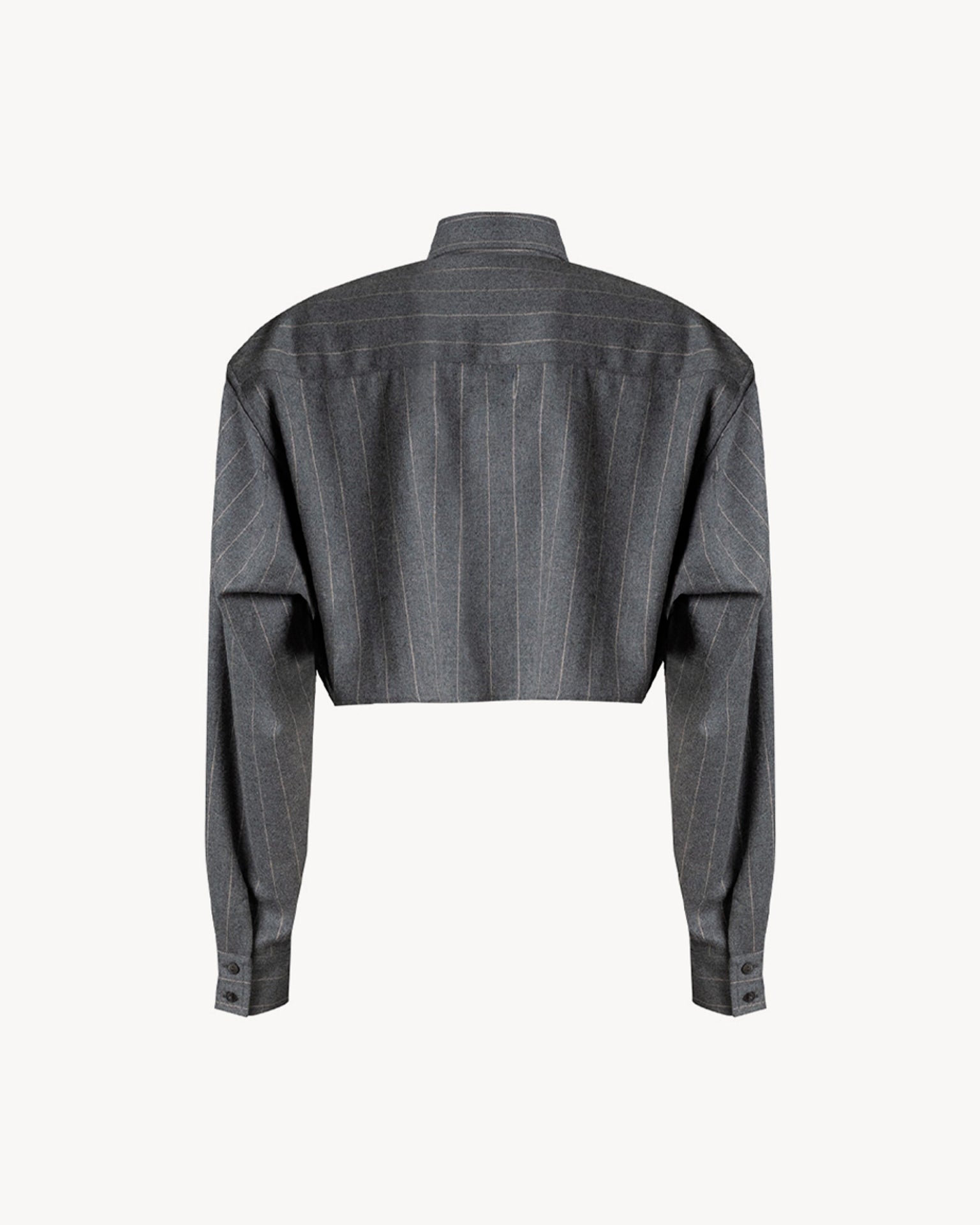 The Maia Crop Wool Stripe Grey