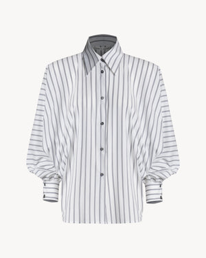 The Kim Top Cotton Stripe White/Black