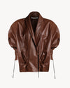 The Virgo Crop Genuine Leather Tabacco