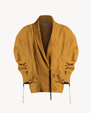The Virgo Crop Genuine Leather Tabacco