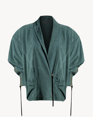 The Virgo Crop Genuine Leather Tabacco