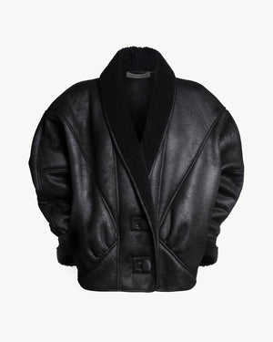 The Classic Shearling Crop Black