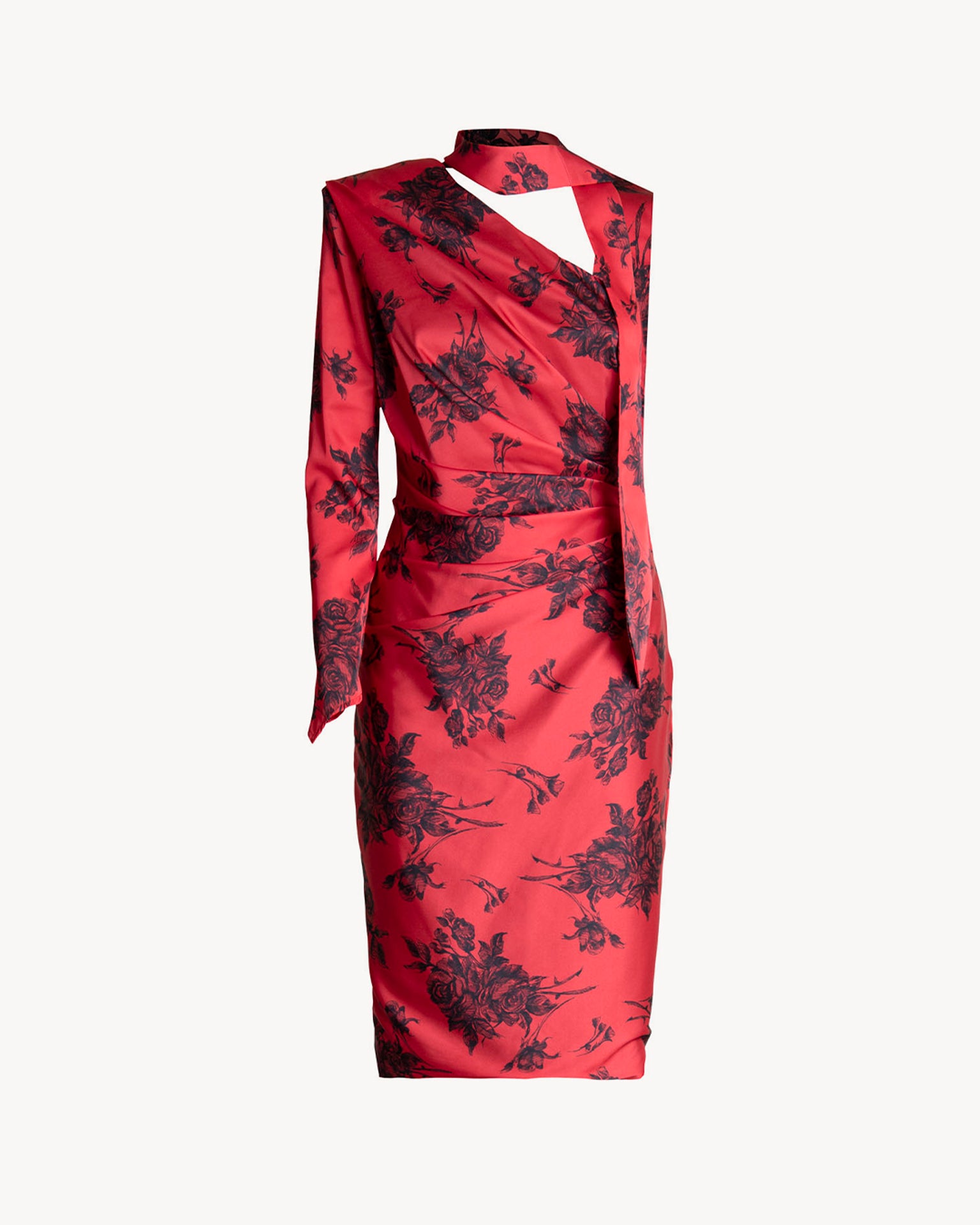 The Megan Midi Dress Red Flower