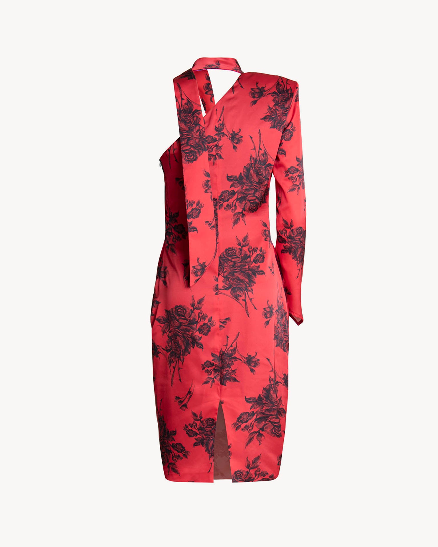 The Megan Midi Dress Red Flower