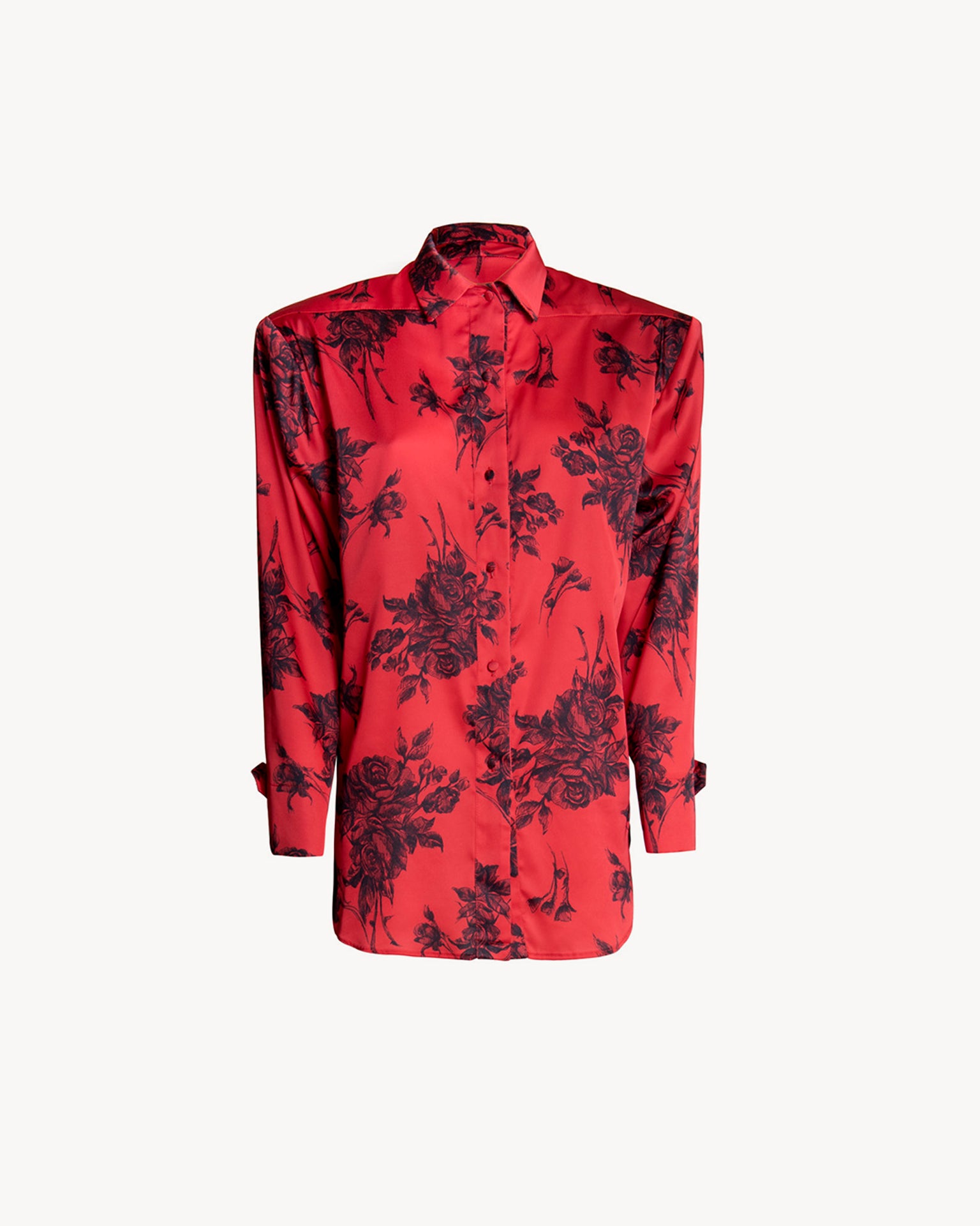 The Kimo Shirt Silk Red Flower