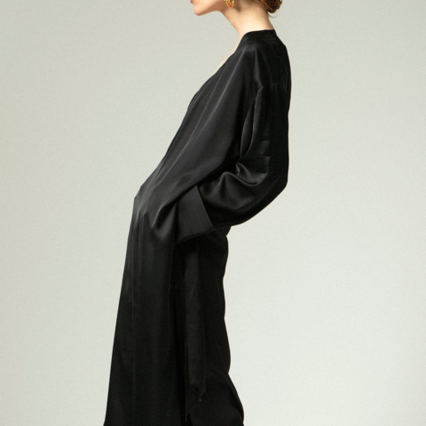 AW24/25 – THE ASIA DRESS SATIN BLACK